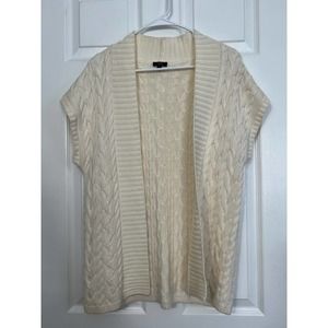 TALBOTS WOMEN'S SHORT SLEEVE COTTON BLEND CARDIGAN SIZE LARGE